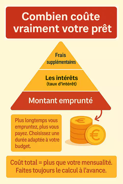 Infographie qui illustre les différents frais liés à la souscription d'un crédit